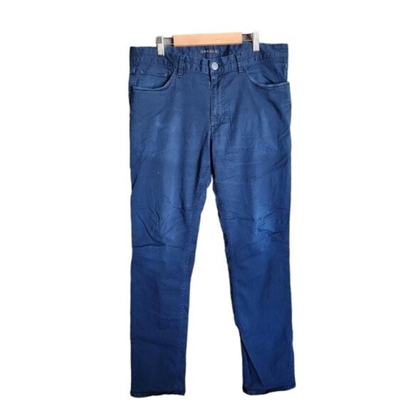 Theory Mens Haydin Navy Blue Twill Pants Size 33 Slim Straight - Picture 1 of 6